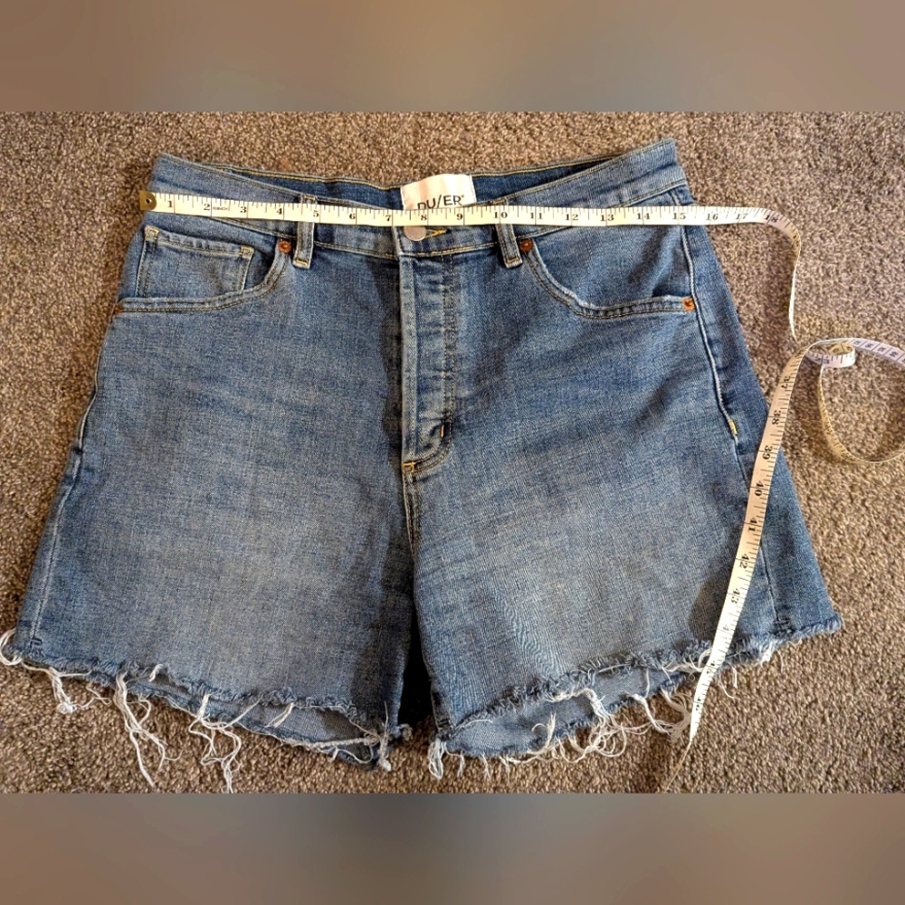 DUER Button Fly High Rise Denim Women's Shorts Size 29